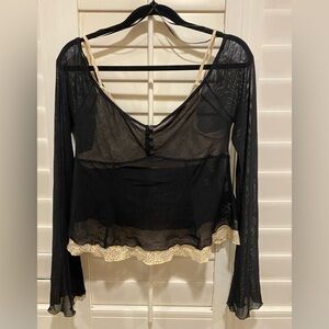 Silence and Noise mesh lace top